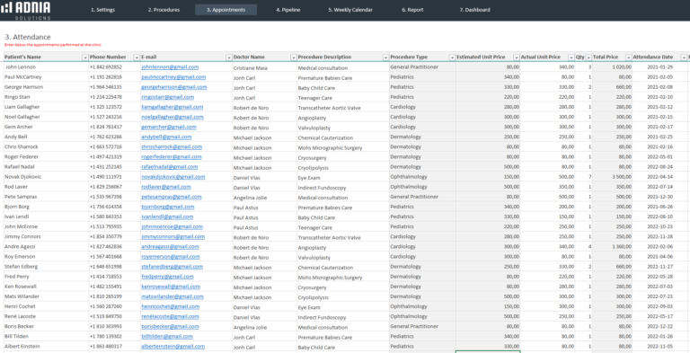 New Adnia Spreadsheet Templates Released in July and August