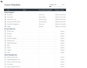 Free Event Checklist Template