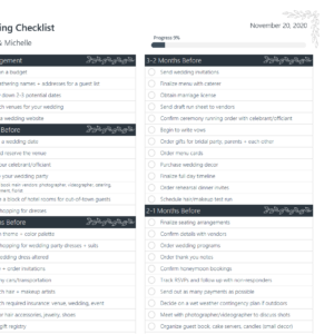Free Wedding Checklist Excel Template