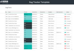 Free Bug Tracker Template Excel