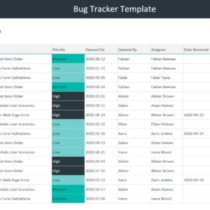 Free Bug Tracker Template Excel