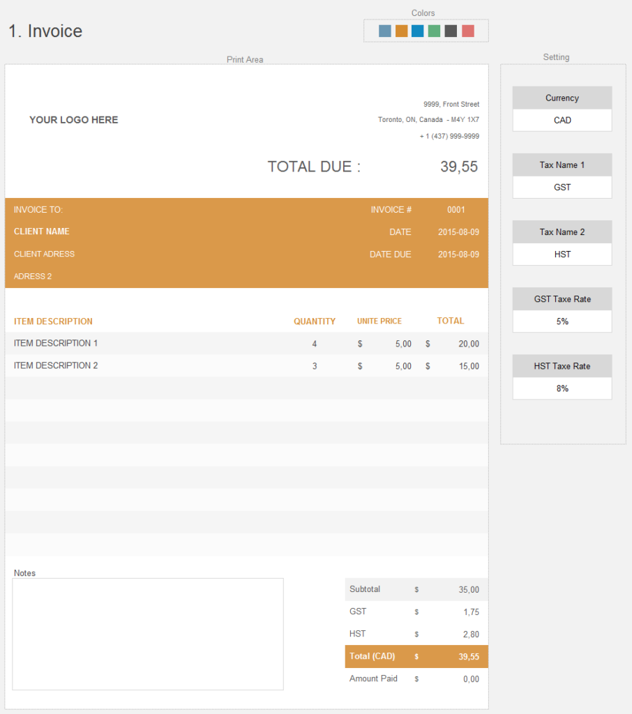Invoice Continue Simple Excel Invoice Template | Adnia Templates
