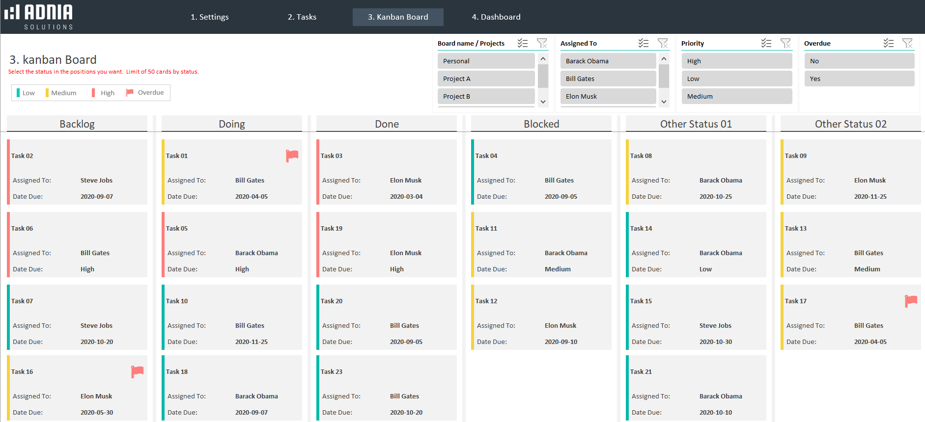 03 Automated Kanban Excel Template 3.0 Kanban Board